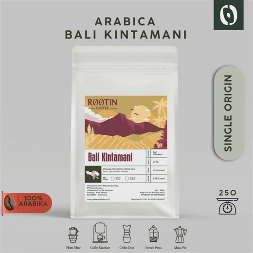 Rootin Coffee Bali Kintamani Single Origin Arabika Roasted Beans Biji Dan Bubuk Kopi / 250gr - Etsy