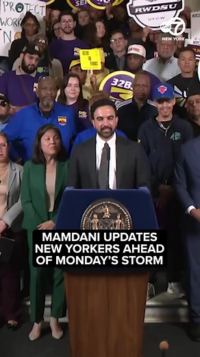 June 22, 2026 | NYC Mayor Zohran Mamdani said the city is prepared ahead of Monday's storm in case of flooding and downed trees due to heavy rain and strong winds. Watch the latest forecast at the link. #weather #nyc #forecast