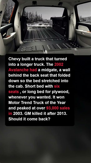 Chevy Avalanche Had a Wall You Could Fold Into the Bed