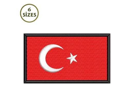 Turkish Flag Patch Embroidery Design (digital Download) - Etsy