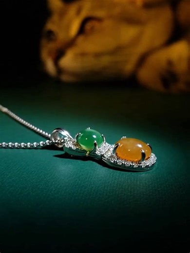 Elegance in Jade: A Glowing Cat Sculpture