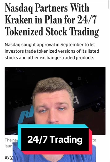 24/7 trading is coming to the Nasdaq via blockchain technology and I think the SEC is going to green light this plan. #trading #nasdaq #investing #blockchain #stocks