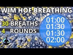 WIM HOF Guided Breathing Technique NO MUSIC NO TALKING - 4 Rounds For Beginners