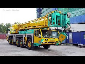 160Ton Mobile Crane Setting Up Before Hoisting - Terex Demag AC160