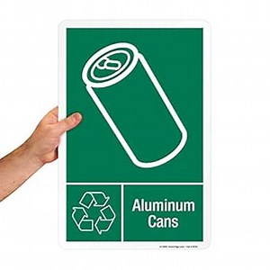 SmartSign “Aluminum Cans” Recycling Label | 12" x 18" Laminated Vinyl, Made in USA