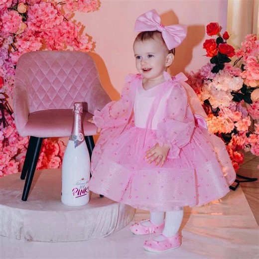 Pink Dress For Girls, First  Birthday Party Girl, Tutu Pageant Baby Prom Ball Gown Dresses, First Birthday Party Gift, Special Occasion
