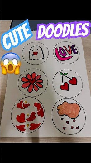 Cute Love-Themed Doodle Stickers ❤️🖊️ | Easy Aesthetic Drawing Ideas #shorts