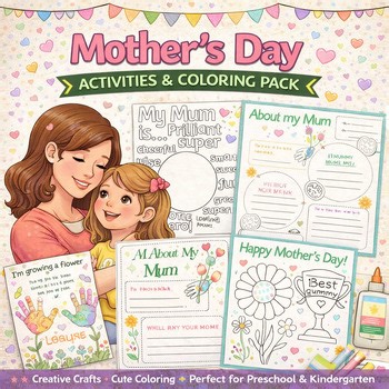 Mother’s Day Activities and Coloring Pack | Crafts, Poems & All About My Mum
