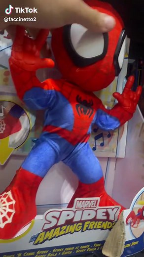 Spider-Man Plush Toy Showcase in Retail Setting