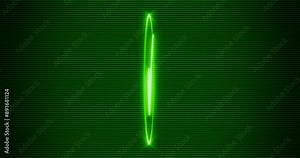 3D Rendering - Figurative self illuminated Tick Approval Check Mark Checkbox icon in green color spinning over a line grid pattern background - Seamless loop