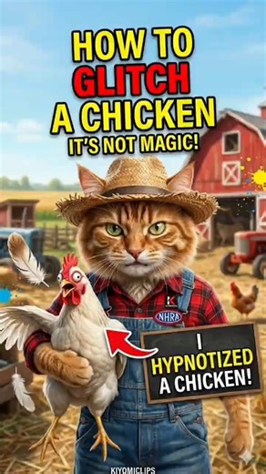 You can "turn off" a chicken with ONE finger? 🐔🌀 #chicken #funny #Shorts