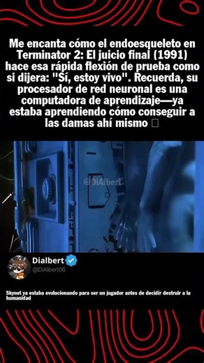 Me encanta cómo el endoesqueleto en Terminator 2 El juicio final 1991 hace esa rápida flexión de pru