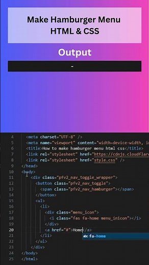 How to Make Hamburger Menu HTML CSS #htmlcss #responsivedesign #htmltutorial #hamburger #navbar
