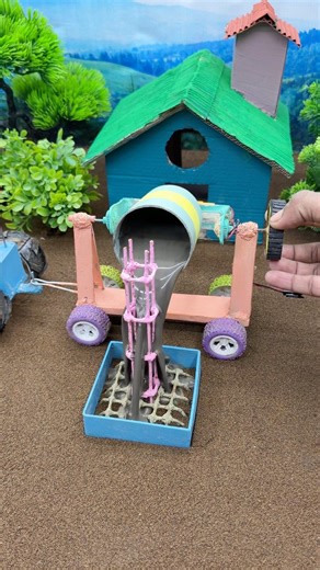 DIY Mini Cement Truck 😍 Pillar Baige Sand & Concrete Filling Machine