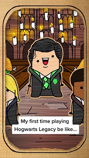 My first time playing Hogwarts Legacy be like... #hogwartslegacy #harrypotter #cardboardmayhem #hogwarts