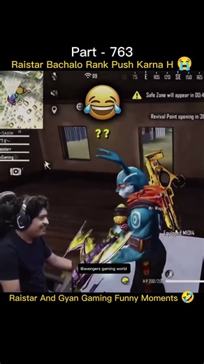 Raistar Bachalo Rank Push Karenge 😭 Part - 763 Raistar And Gyan Gaming Funny Moments 😂#freefire