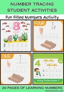 Number Tracing Worksheets for Preschool & Kindergarten
