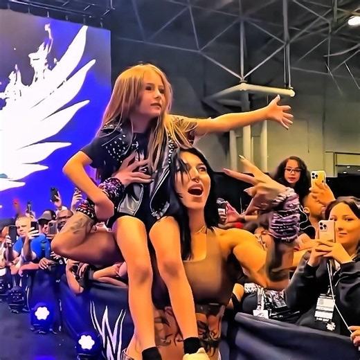 Rhea Ripley 😈❤️ Aura Hit Different Entrance with Fan Kid ❤️‍🩹🔥#viral #wwe #rhearipley #shorts #edit