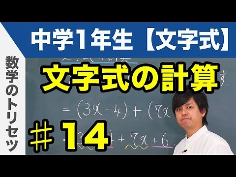 文字式の計算【中学1年生 文字式】数学
