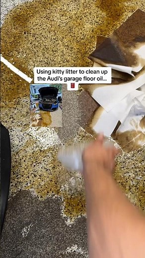 IS KITTY LITTER AN EFFECTIVE METHOD TO CLEAN UP ENGINE OIL SPILLS?! #SHORTS