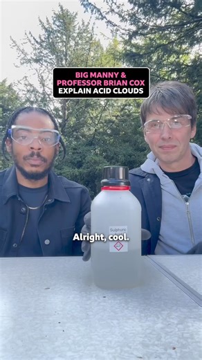 Big Manny Professor Brian Cox sulfuric acid = AMAZING experiment 🤯. #SolarSystem #ProfessorBrianCox #BigManny #Venus #Science #Space #Planets | BBC One