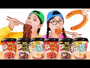Mukbang Pororo Tteokbokki Black Noodles DONA Indonesia