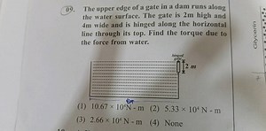 09. The upper edge of a gate in a dam runs along the water surf... | Filo