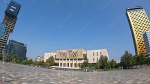 Hyperlapse to the National Historical Museum at Skanderbeg Square in Tirana. Albania