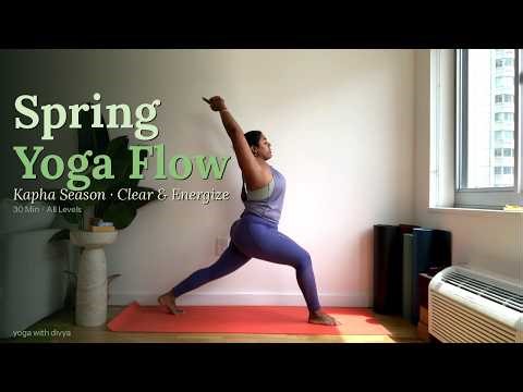 30-Min Spring Yoga Flow to Clear & Energize | Kapha Season | Yoga With Divya