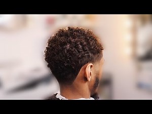 INSANE HAIRCUT AND PERM TRANSFORMATION! TIGHT CURLS WITH TAPERFADE!