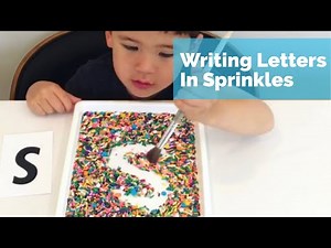 Learning Letters for Preschoolers - Letter Writing in Sprinkles - Sensory Writing