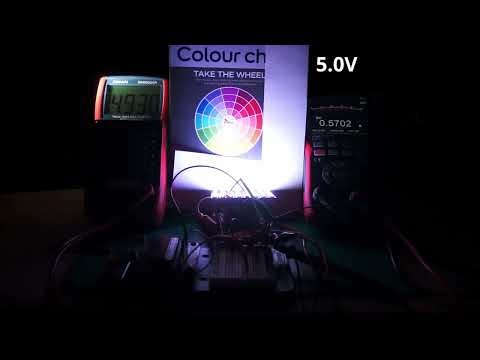 Testing an 8x8 RGB LED matrix with supply voltages between 2.3V and 5.0V