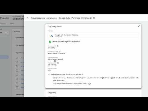 Squarespace Google Ads Conversion for E-Commerce Purchases with Google Tag Manager