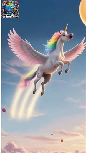 Magical Unicorn Flying Through Cotton Candy Clouds ✨🦄 | Dreamy Fantasy Animation for Kids #cute