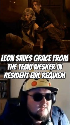 Leon saves Grace from the Temu Wesker in Resident Evil Requiem