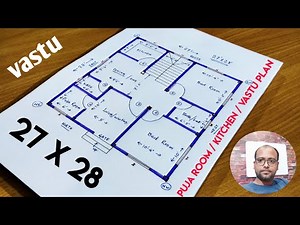27 x 28 sqft house plan with vastu II 27 x 28 ghar ka naksha II 28 x 28 house design with north face