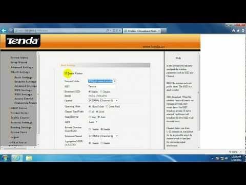 How to set up a Tenda Router for Wireless N access