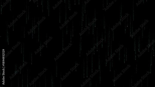 Neon Digital Rain Animation - Matrix Code Falling Effect Motion Background for Cyberpunk and Tech Visual Projects