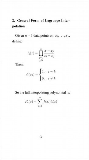 Numerical Analysis (Grad-Level): Lagrange Interpolation Explained