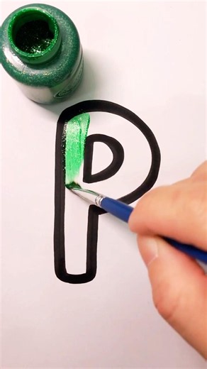 English Alphabet Drawing and Coloring | Alphabet P | Learn English Vocabulary Words