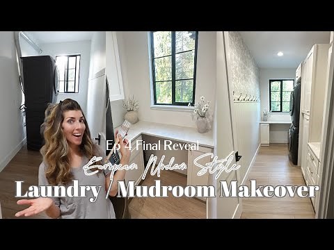 European Modern Style Laundry & Mudroom Makeover Reveal / Creating a Functional Space from Nothing