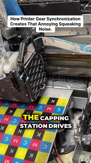 Hear that terrible printer noise? Spoiler alert: it's probably NOT the timing belt everyone blames! This clip exposes the real mechanical conflict happening at the capping station, where the wiper and the printed lock clash during auto-sync. Ever notice that double engagement where both mechanisms are active? That’s your audio cue for a deeper service issue lurking in the gear timing. Essential viewing for anyone trying to silence that screech and understand the intricate ballet happening under 