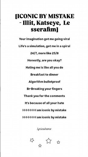 Iconic by mistake - Illit x Le sserafim x Katseye ( lyrics)