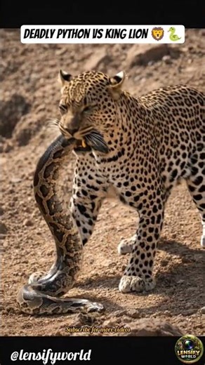 Deadly Python Tries to Stop the 😱#LionVsPython #WildlifeBattle #AnimalFight #WildlifeShorts
