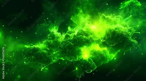 Green toxic poison animated bacteria cell and virus microscope 3d healthcare and medical background HD in green background floating 4k video virus