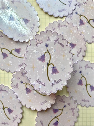 Holographic Flower Sticker - Etsy