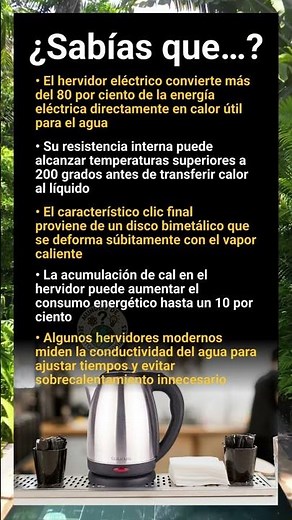 Datos impactantes y técnicos sobre el funcionamiento del hervidor eléctrico