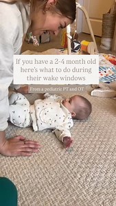 Babies accomplish a surprising amount in only a few months! They go from barely lifting their head to playing up to 30-60 min per day in tummy time! Short wake window activities make all the difference in your baby getting stronger, learning and cognitive development, and bonding with their mommy and daddy. Save this for later or send to a friend who has or will have a 2-4 mo old soon! Comment BABYFIT and we’ll send you the link to our Milestones app outlining play ideas and activities to do dai