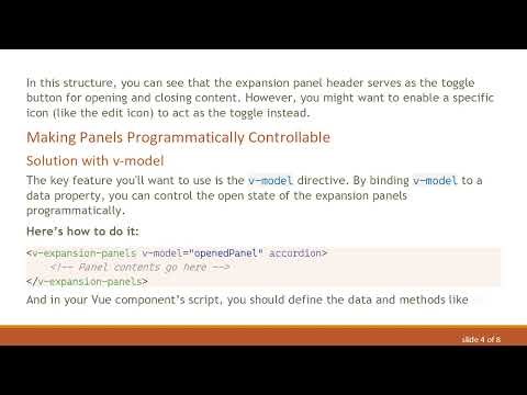 Programmatically Open and Close Expansion Panels in Vuetify