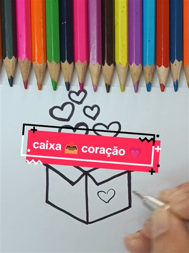 como desenhar caixa 📤 coração ❤️ passo a passo 😍 fácil de desenhar 🩷🩵💛💚💜 #drawing #capcut #foryou #desenho